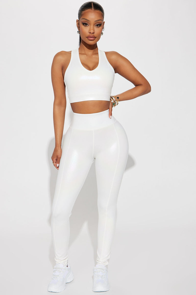 White active leggings hot sale