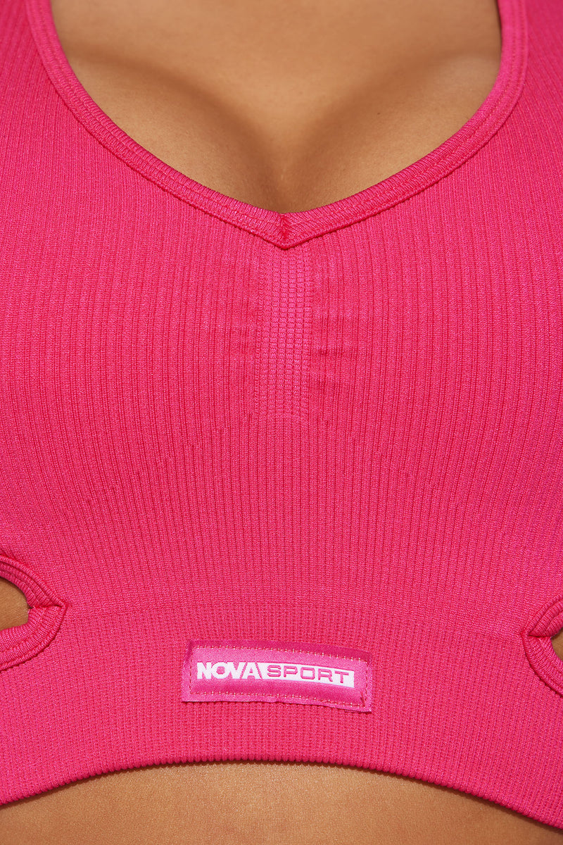 Roxane Ribbed Seamless Active Sports Bra - Fuchsia, Fashion Nova, Nova  Sport