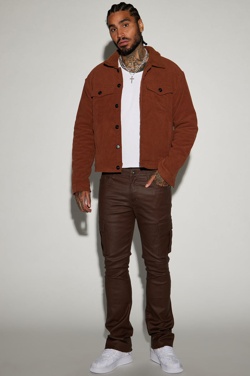 Sherpa Collar Corduroy Jacket Brown Fashion Nova Mens Jackets