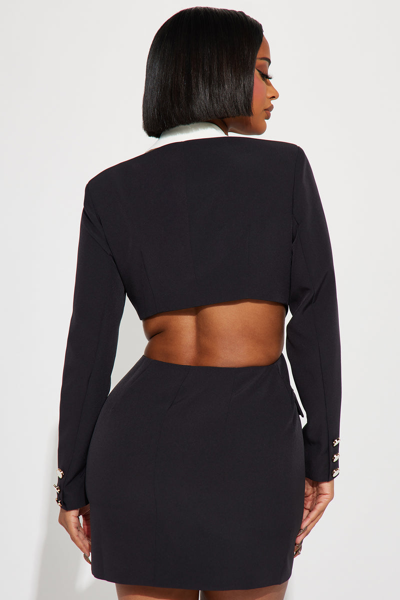 Fashion nova blazer dress black outlet
