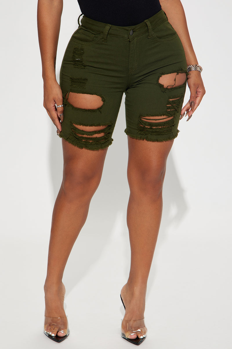 Women's Gone Fishing Shorts in Olive Green Size 3X by Fashion Nova | Fashion Nova
