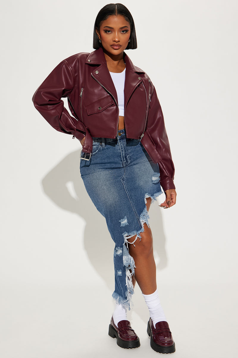 Heartbreaker Moto Jacket Burgundy Fashion Nova Jackets