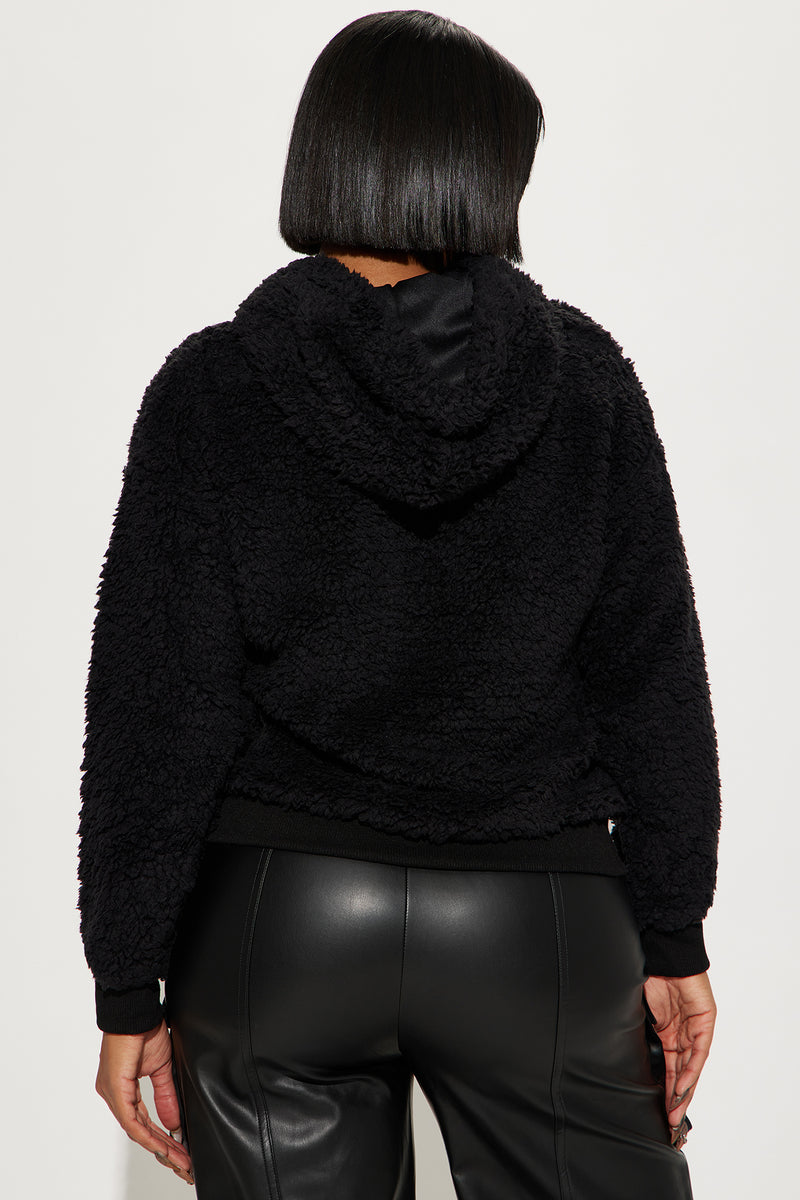 Oh So Cozy Sherpa Pullover Black Fashion Nova Jackets Coats