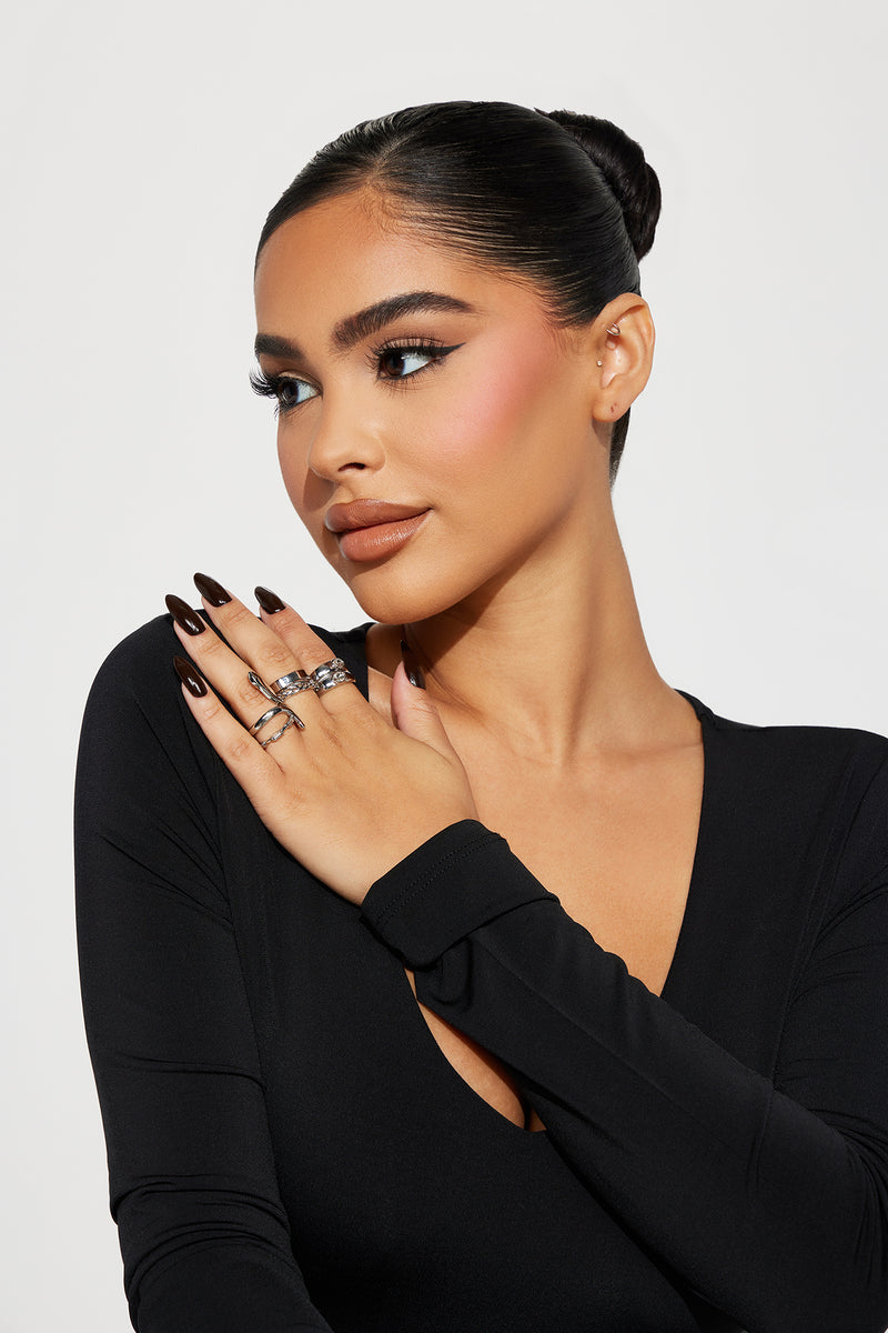 I Trusted You 5 Piece Ring Set Silver Fashion Nova, Jewelry