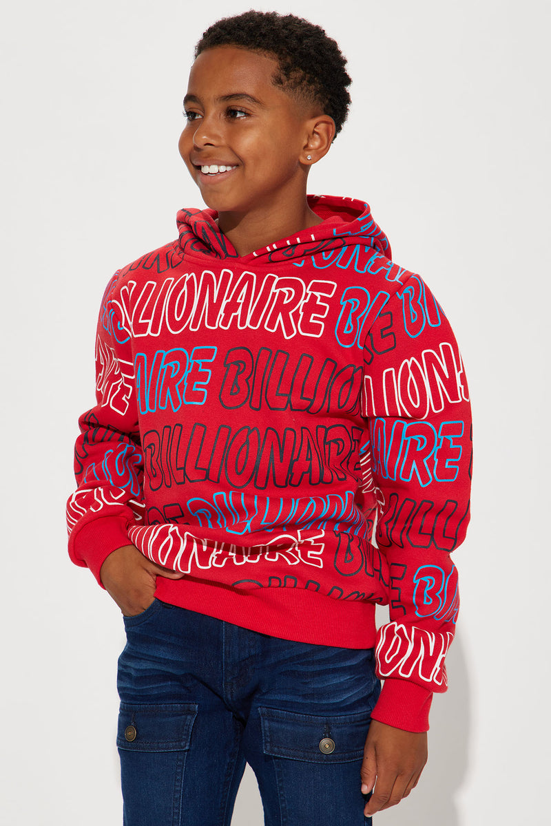 Mini Billionaire Club Fleece Hoodie Red Fashion Nova Kids