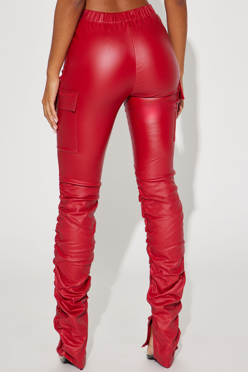 Sugar Coated Cargo Stacked Legging Red