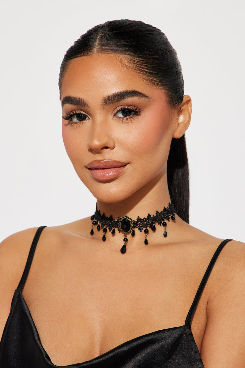 Fashionista Choker Necklace Black Fashion Nova, Jewelry Fashion Nova