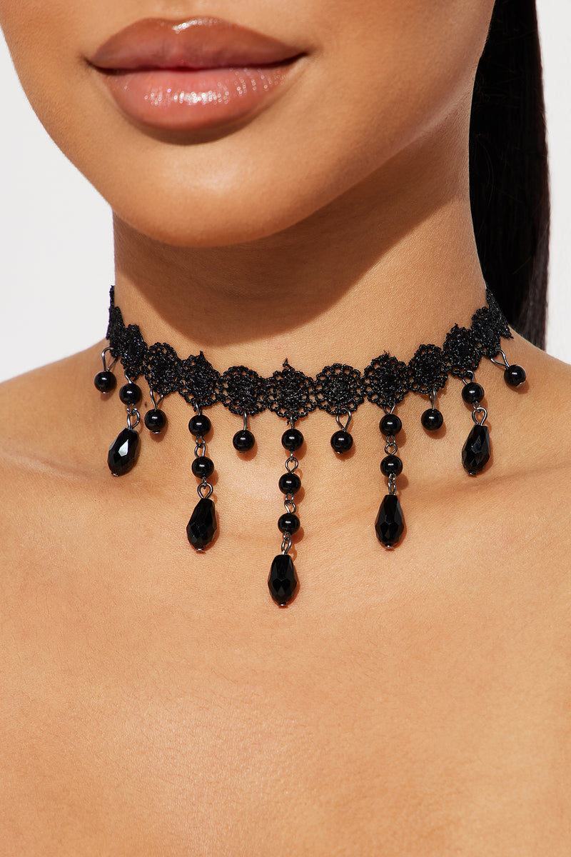 Boho Gala Choker Necklace Black Fashion Nova, Jewelry Fashion Nova