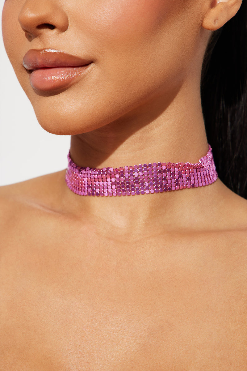Hot pink choker store necklace