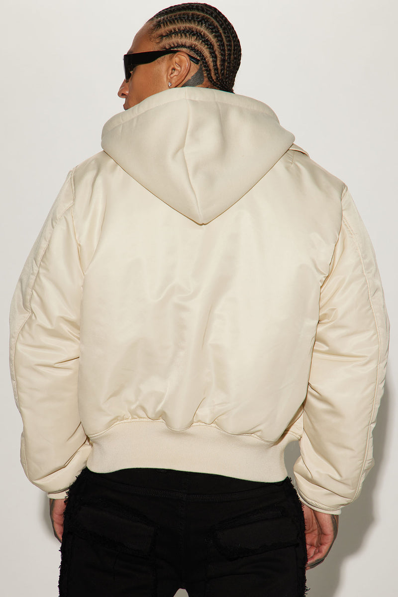 Can t Replace Nylon Hooded Bomber Jacket Off White Fashion