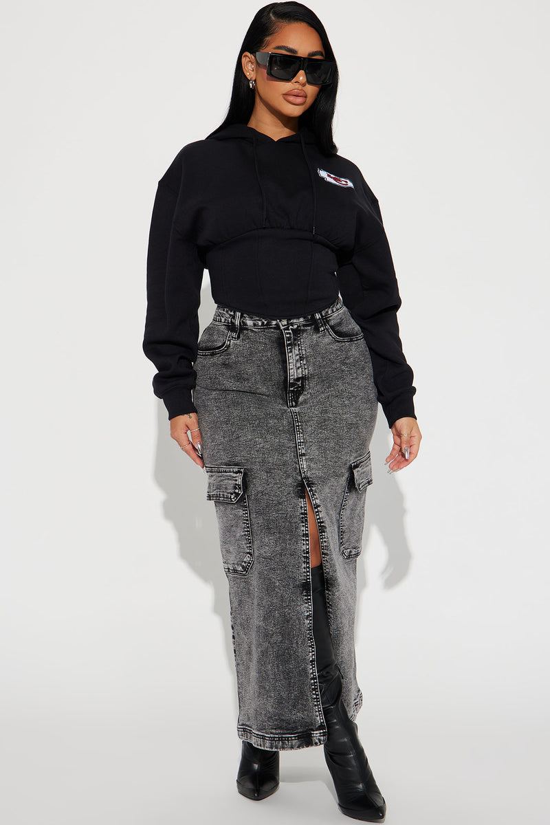 Kansas City Chiefs Corset Hoodie Black