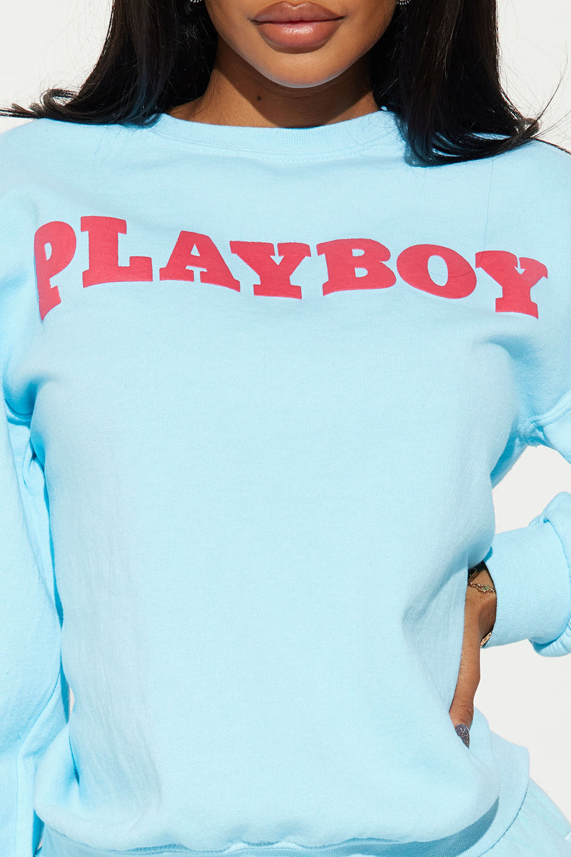 Baby blue top playboy hoodie