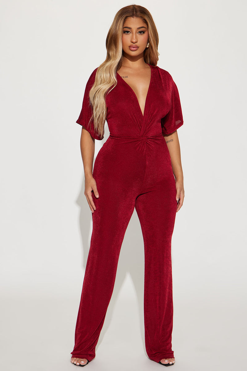 Full Grown Jumpsuit Burgundy Fashion Nova Jumpsuits Fashion