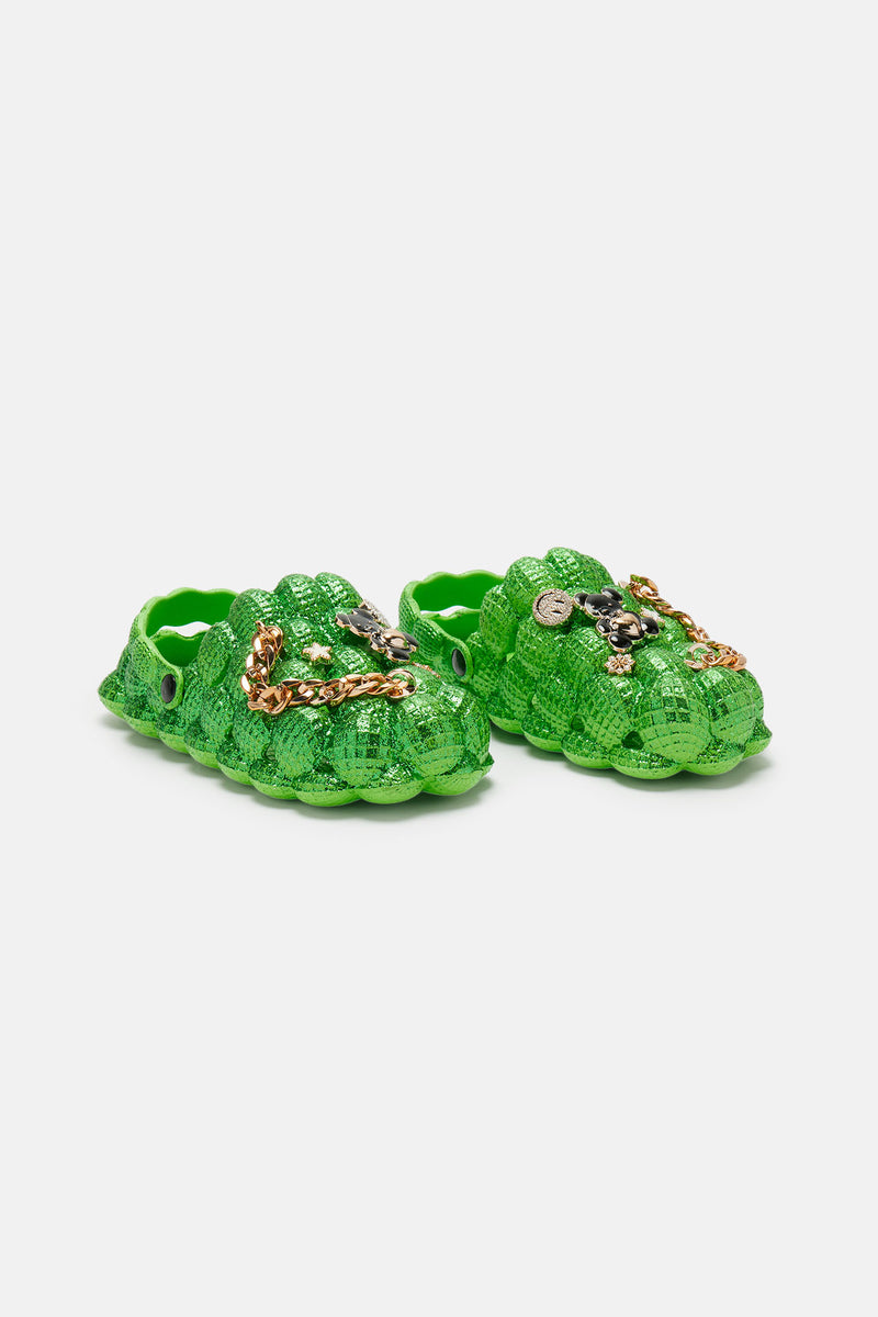 Mini Glitter Embellished Golf Ball Slides Green Fashion Nova, Kids