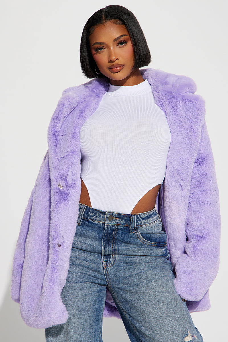 Meet Me Downtown Faux Fur Coat Lavender Fashion Nova Jackets