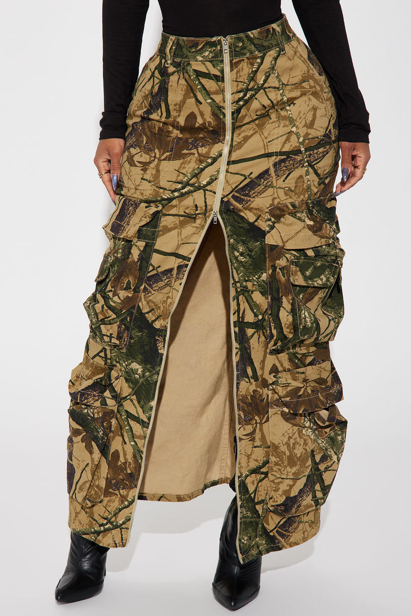 Camo maxi deals skirt with pockets
