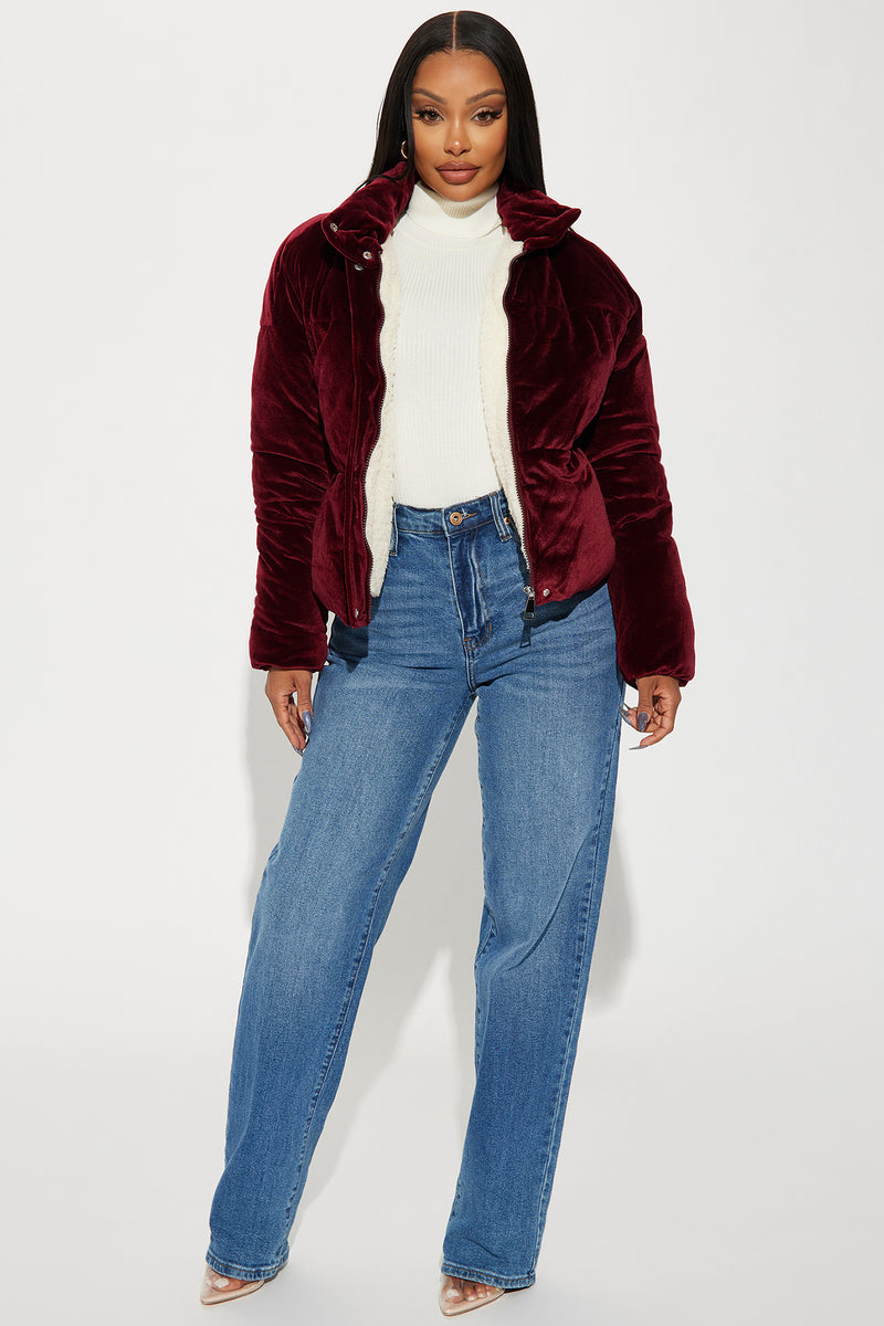 Velvet cropped puffer jacket new arrivals
