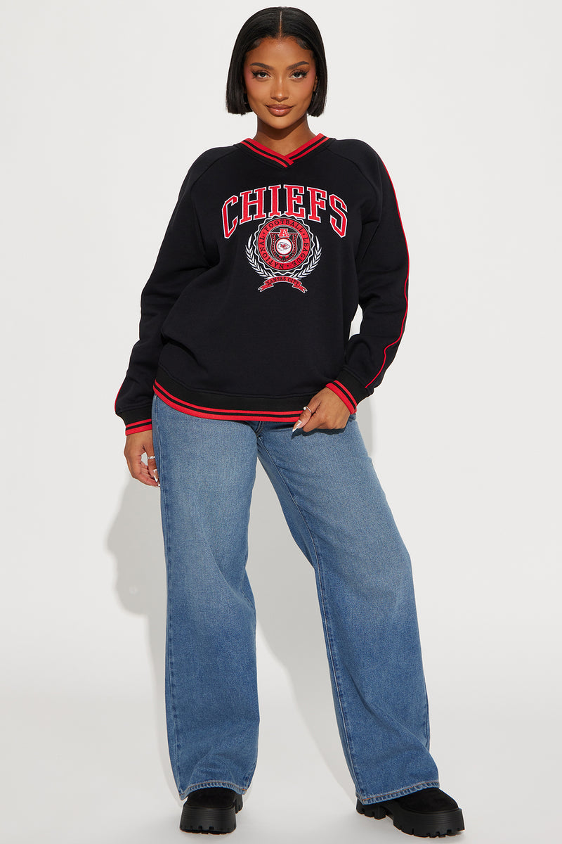 Throwback Chiefs Crew Neck Sweathirt Black Fashion Nova