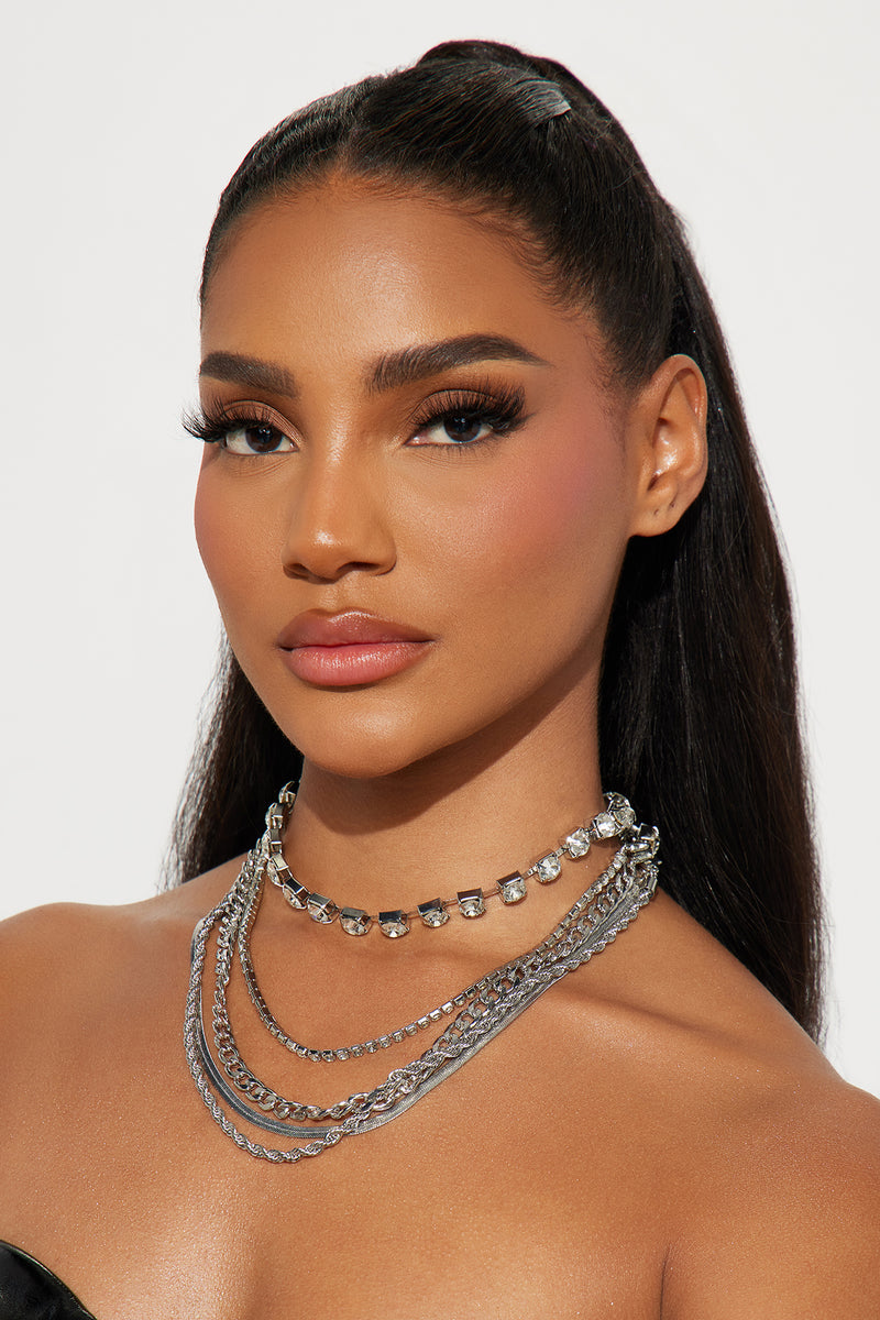 Can't Never Have Too Much Necklace Silver Fashion Nova, Jewelry