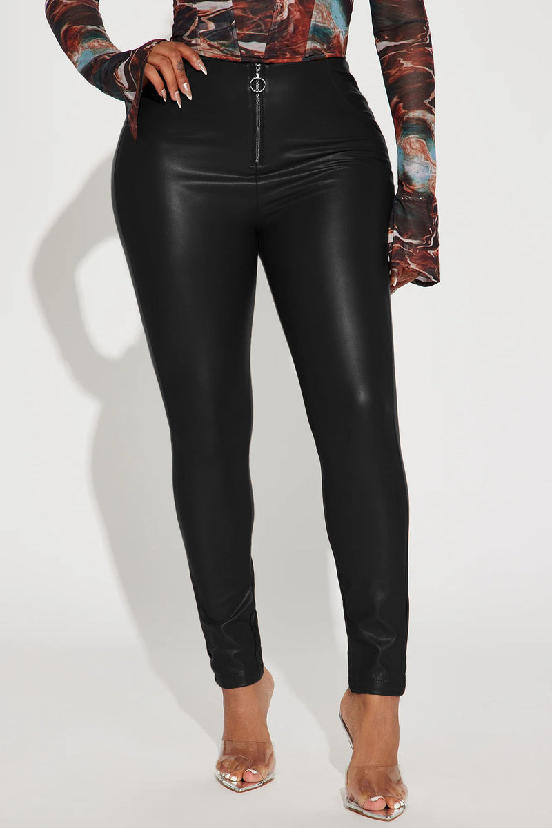 No Pressure Faux Leather Fashion Nova, | Black Legging - Fashion | Leggings Nova