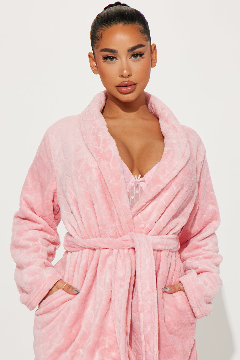 Love Language Plush Robe Pink Fashion Nova, Lingerie & Sleepwear