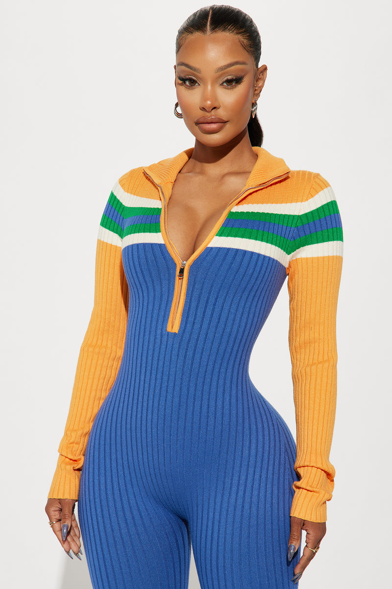 Dotted line jumpsuit fashion nova outlet