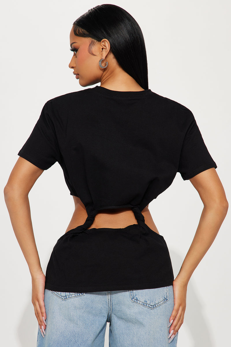 Run It Up Cut Out Top Black Fashion Nova, Knit Tops Fashion Nova