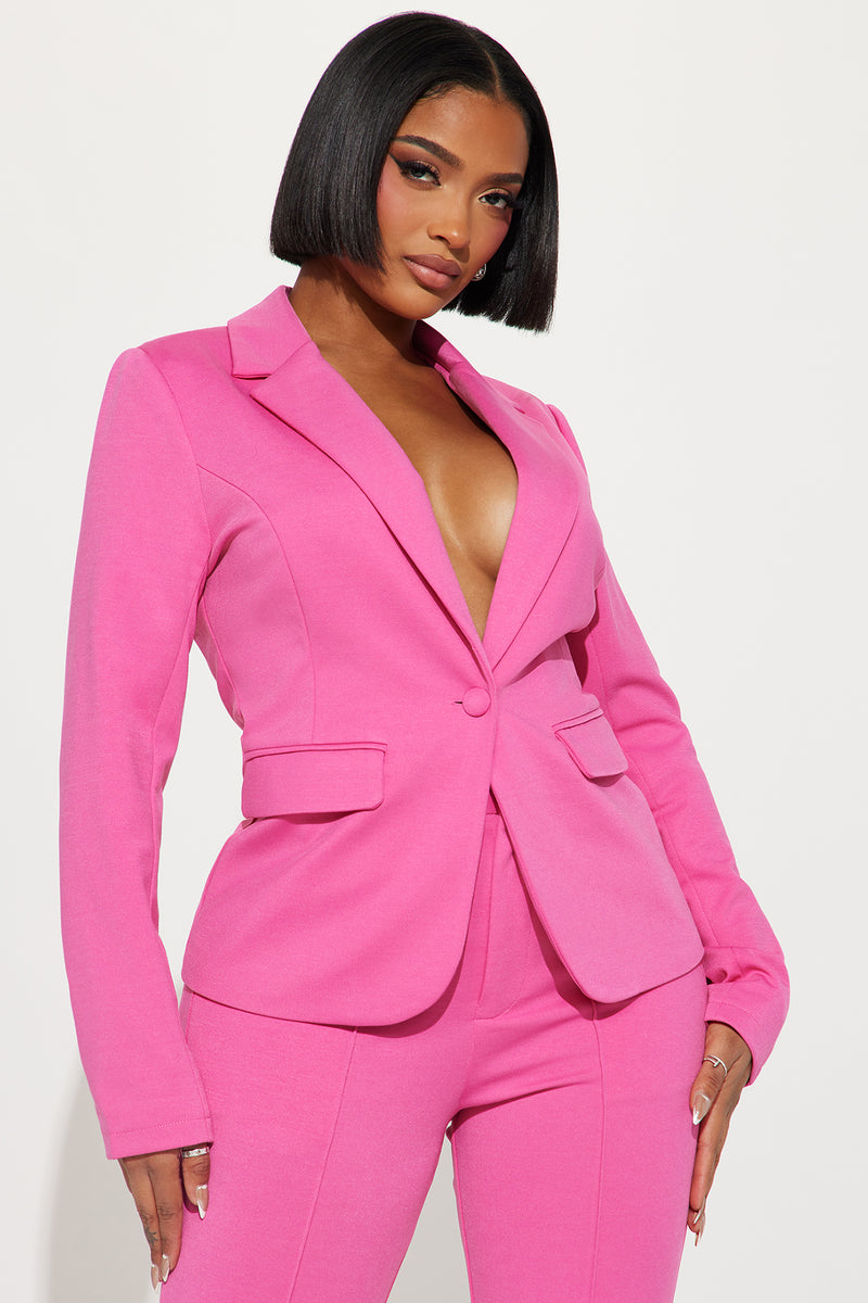 Hot pink clearance blazer suit