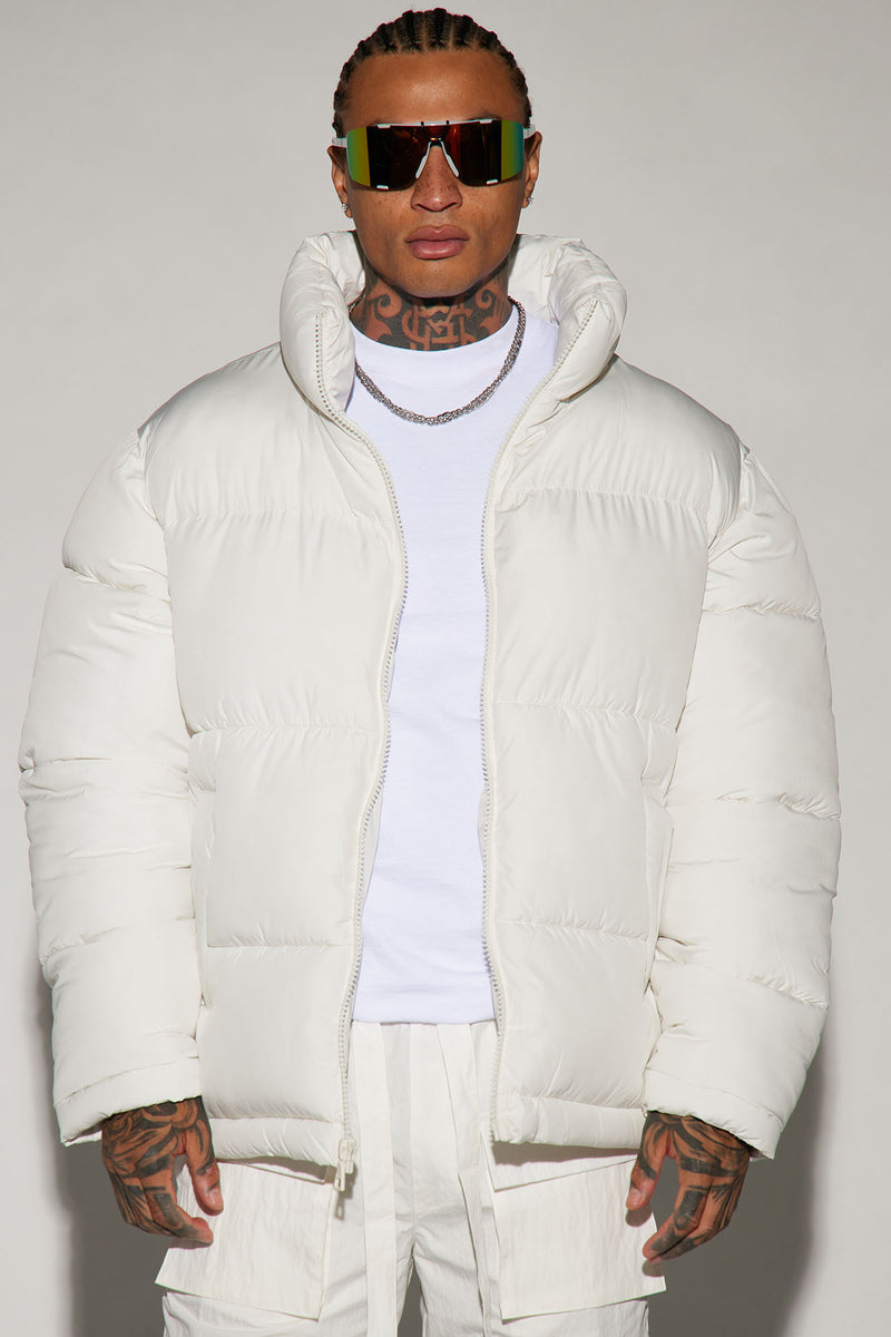 White puffer jacket for men sales