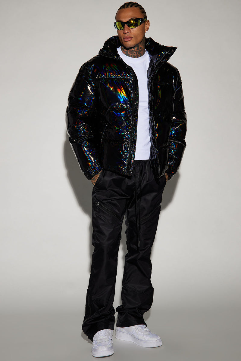 Kings Oil Slick Puffer Black Fashion Nova Mens Outerwear