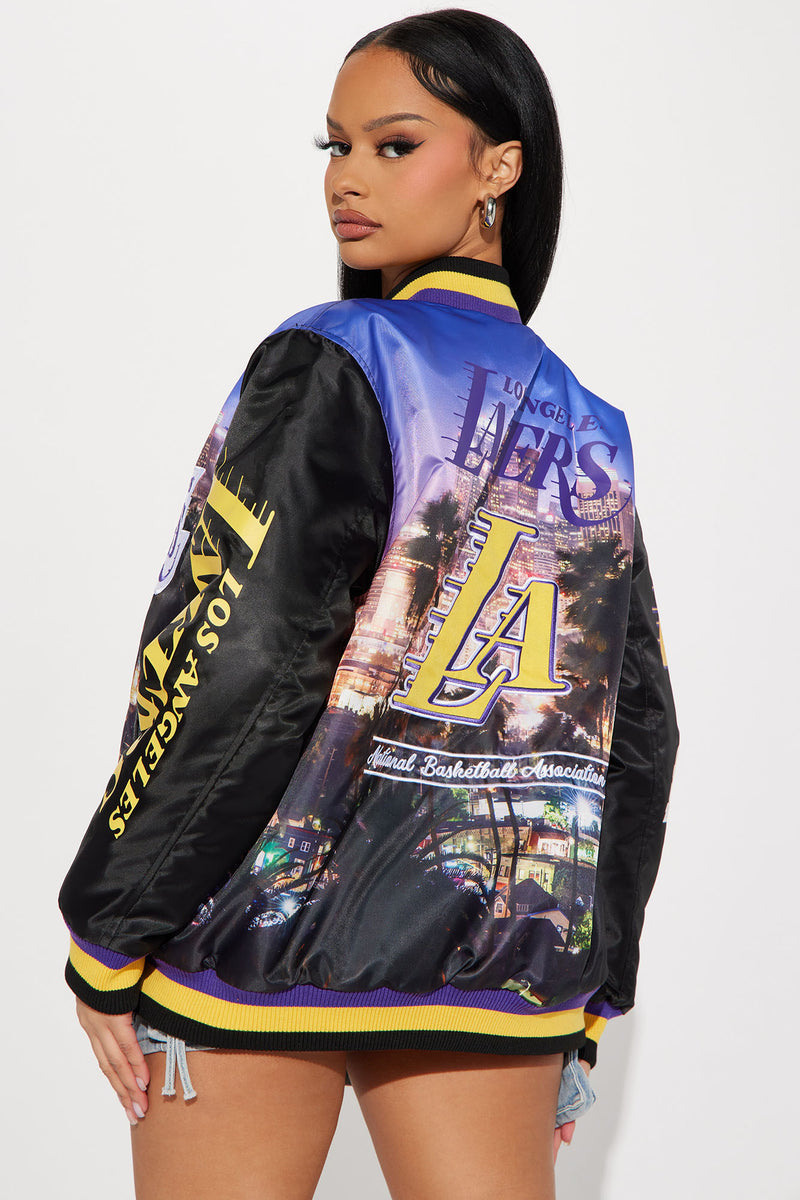 Women's laker bomber jacket sales