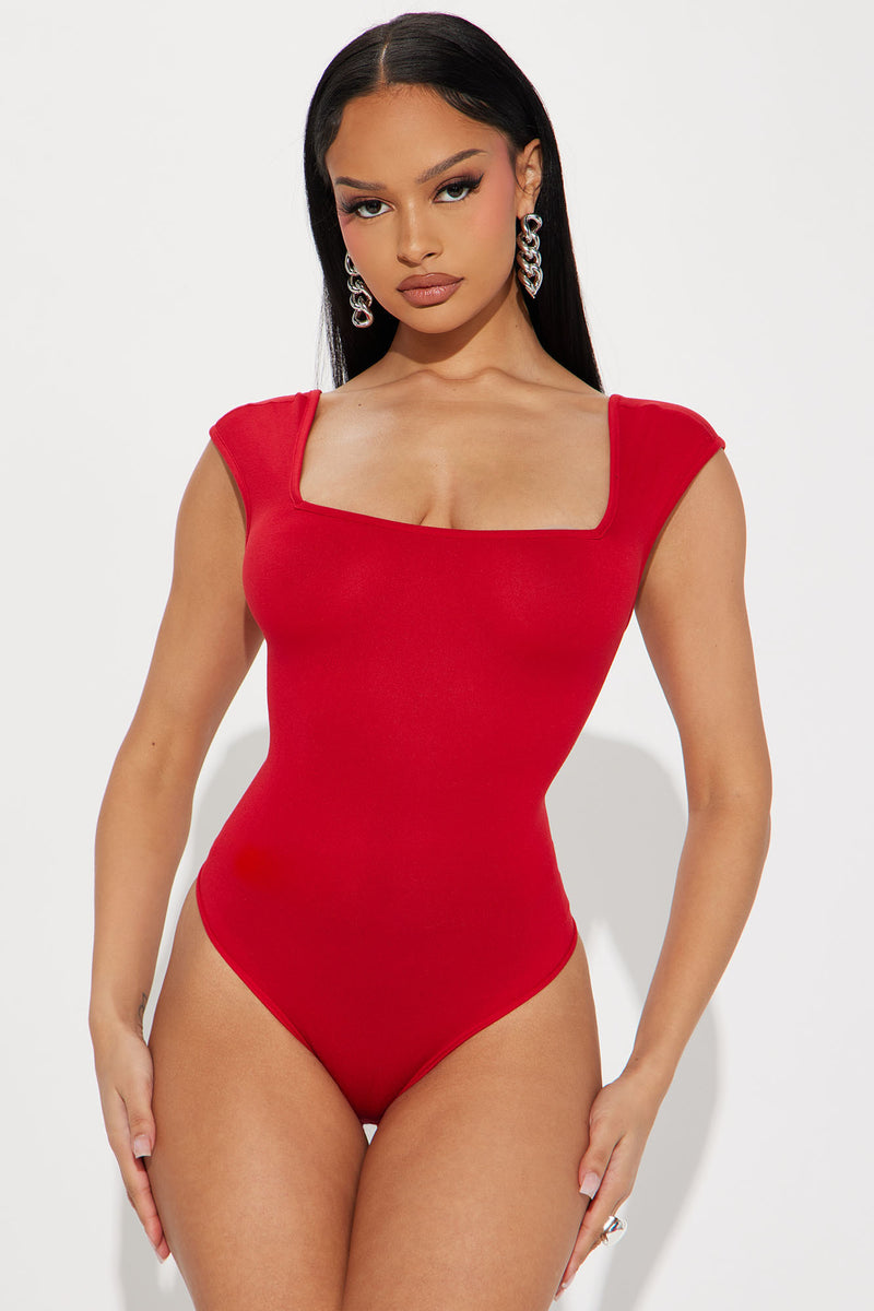 Red backless bodysuit store