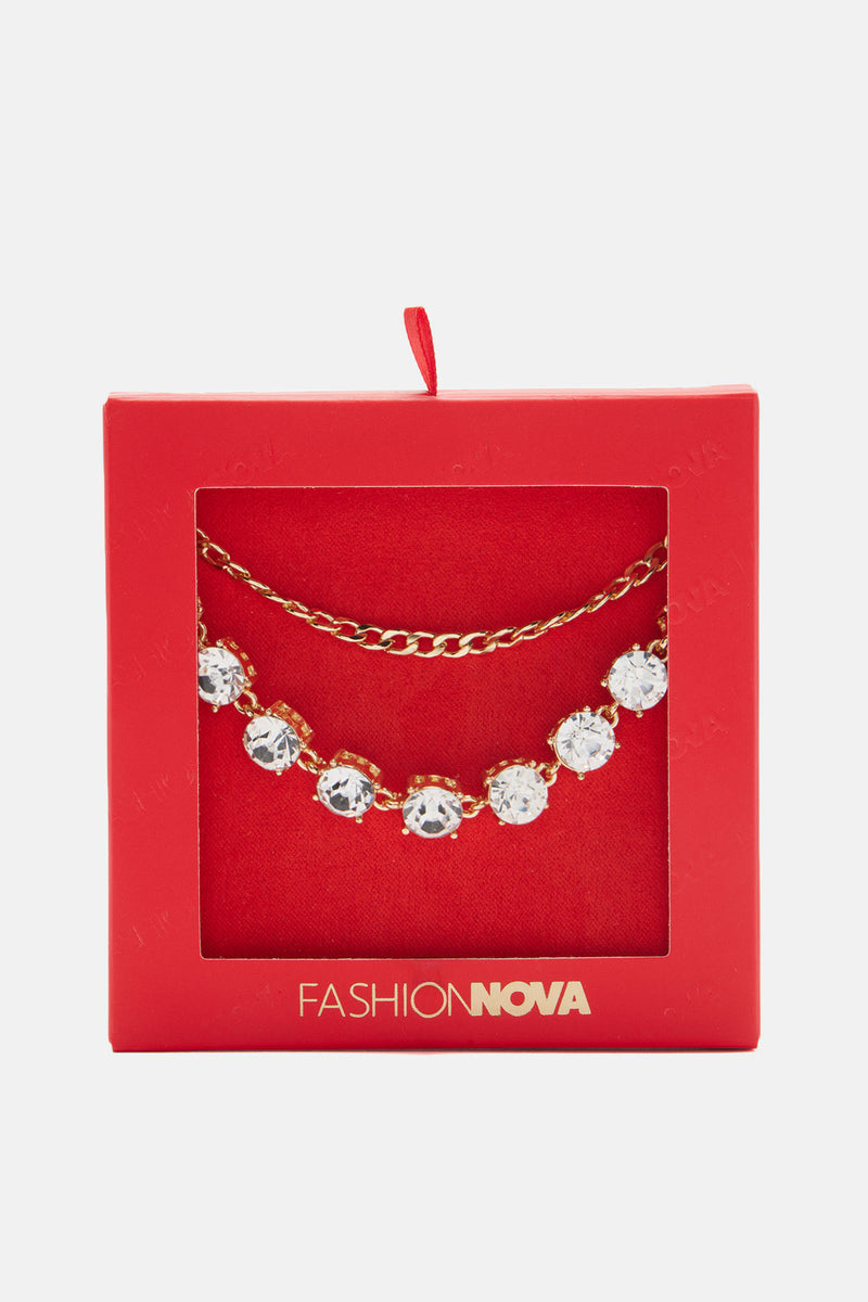 Rocking Around Necklace Holiday Box Gold Fashion Nova, Jewelry