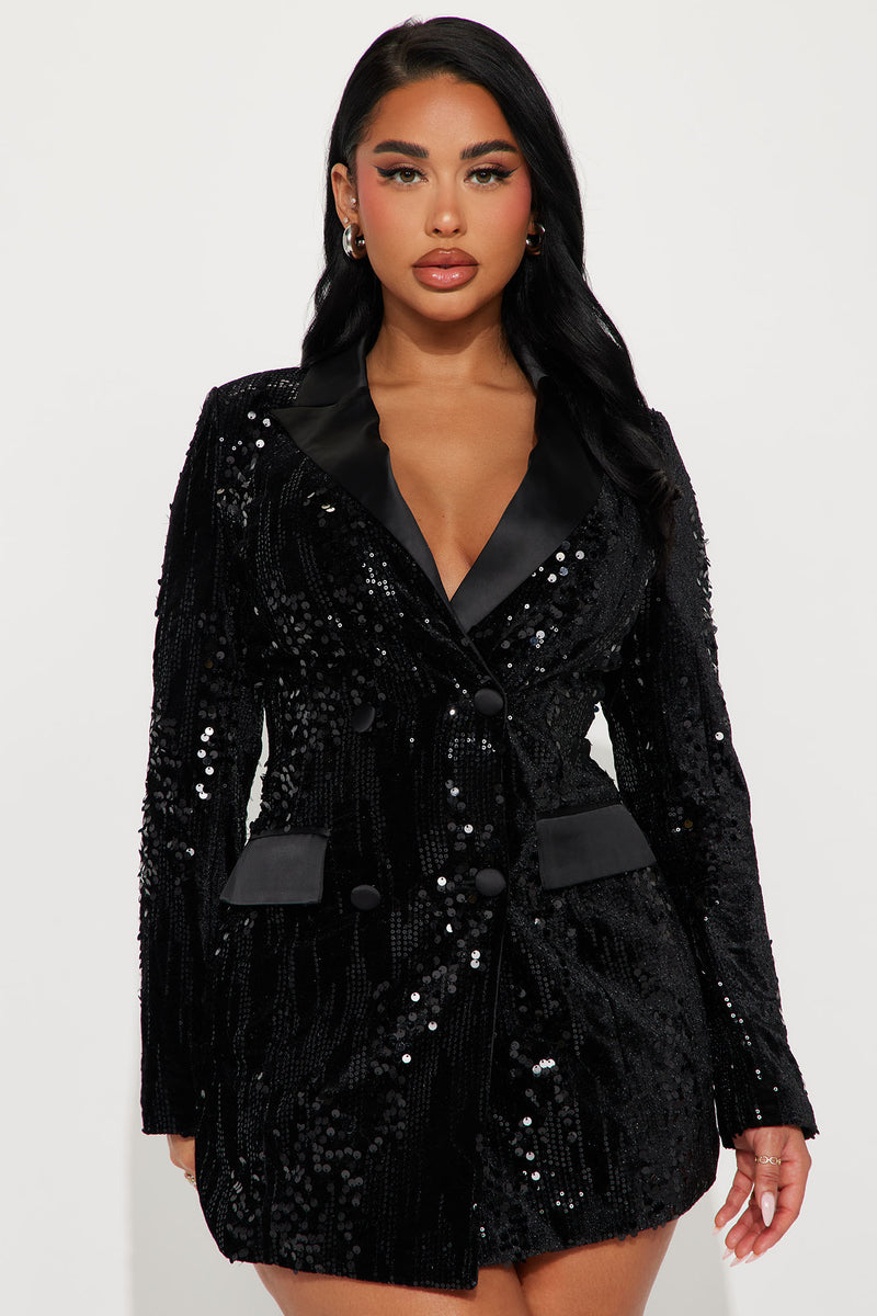 Sequin blazer 2025 dress fashion nova