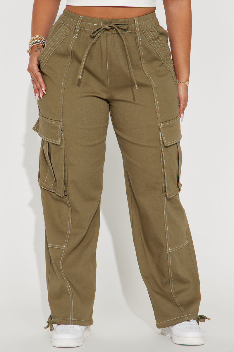 Off Season Cargo Jogger - Olive, Fashion Nova, Pants