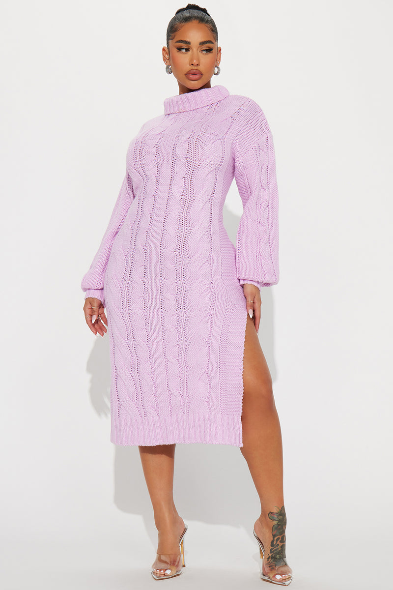 Shyla Sweater Midi Dress - Lilac | Fashion Nova, Dresses | Fashion Nova
