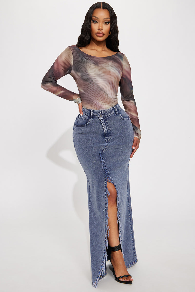 Panel Maxi Skirt - Blue Wash main image 0
