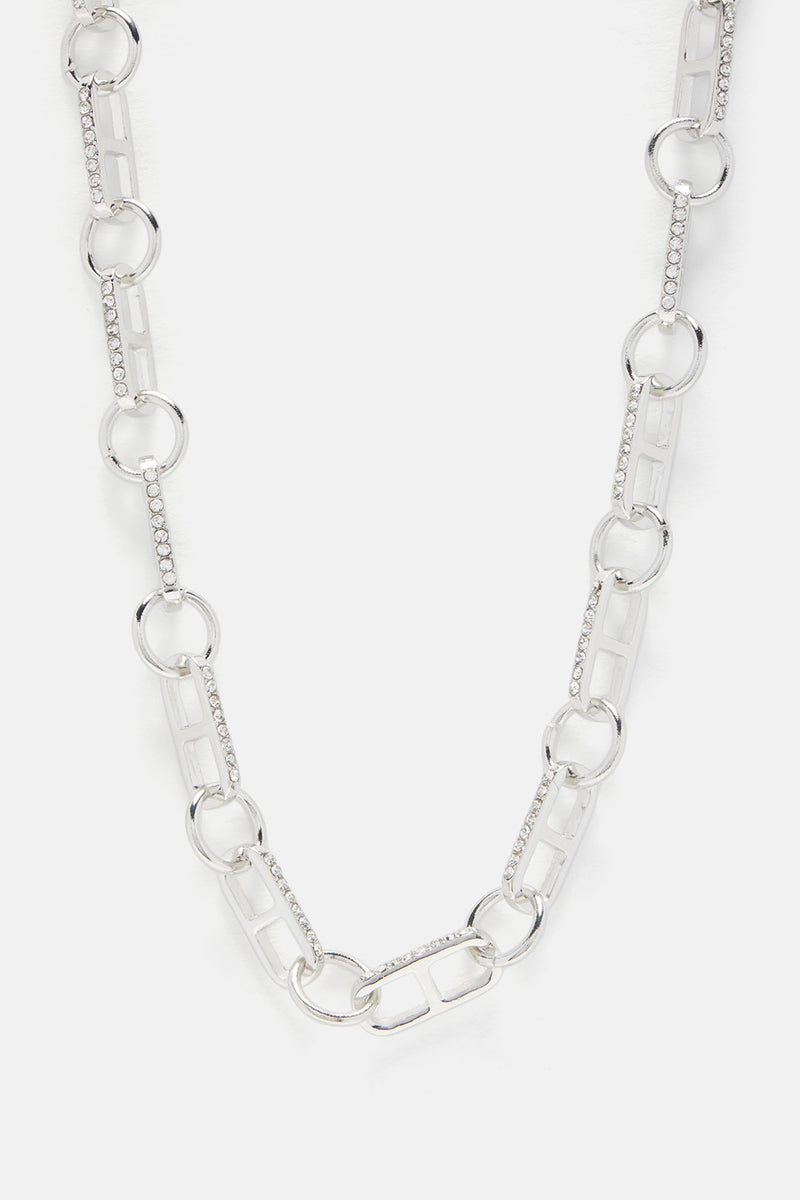 Clear As Ice Chain Necklace - Silver