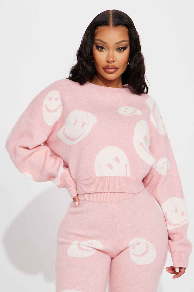 Pink sweater hotsell and sweatpants