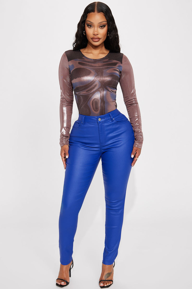 Glowing Different Long Sleeve Bodysuit Bronze Fashion Nova