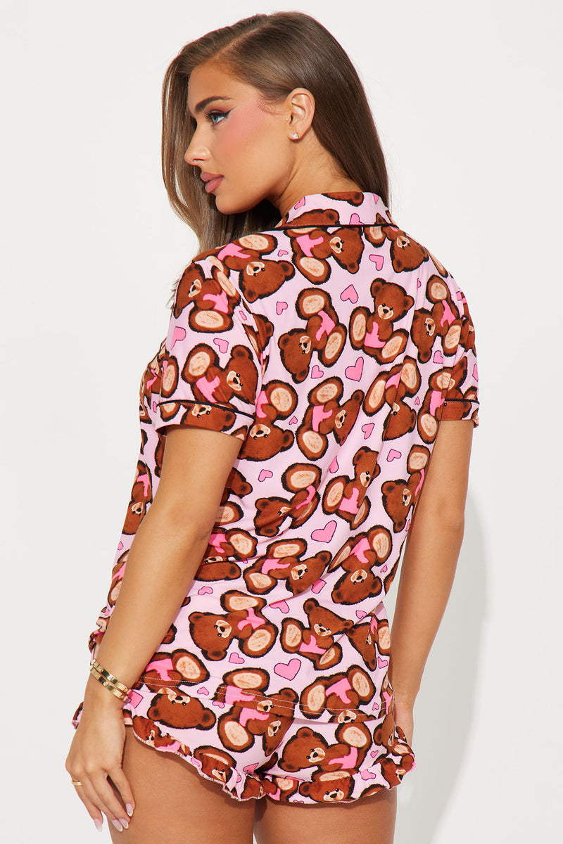 Teddy bear shorts best sale and top pjs