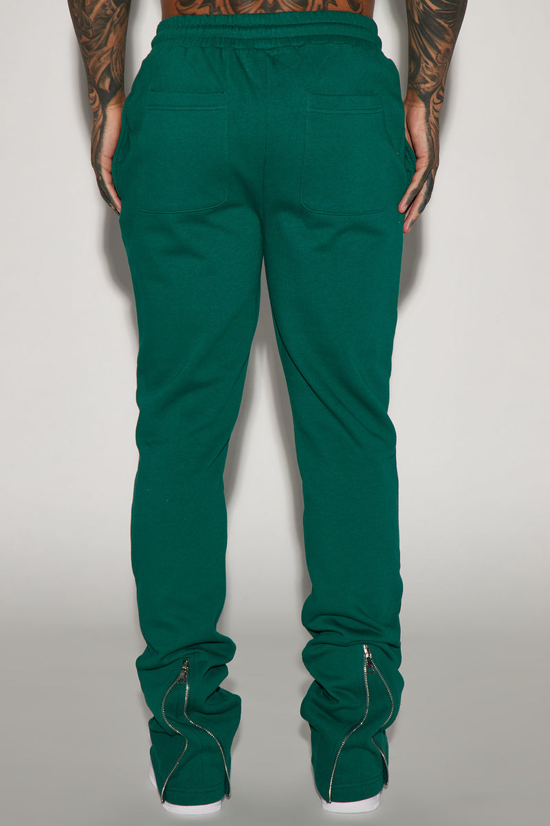 Tyson Back Zipper Skinny Flared Sweatpants Green Fashion Nova, Mens