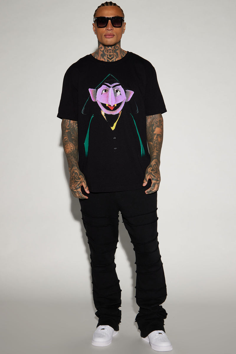 Sesame Street Count Dracula Short Sleeve Tee - Black | Fashion Nova