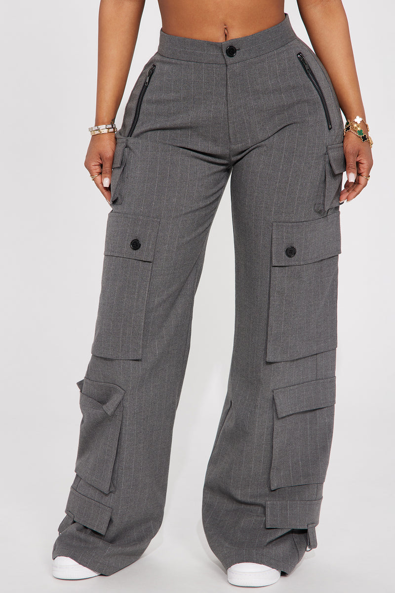 After Hours Pinstripe Trouser - Charcoal | Fashion Nova, Pants ...