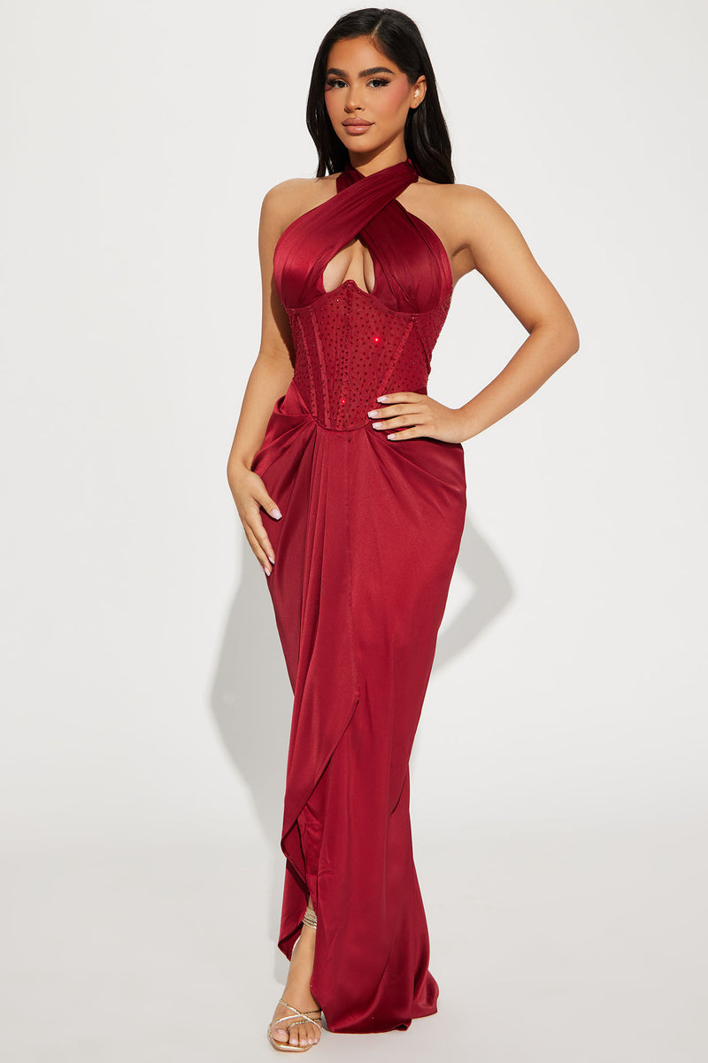 Nova cross front maxi outlet dress