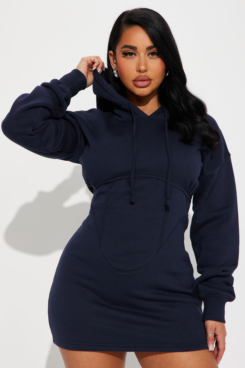 Navy hoodie dress best sale