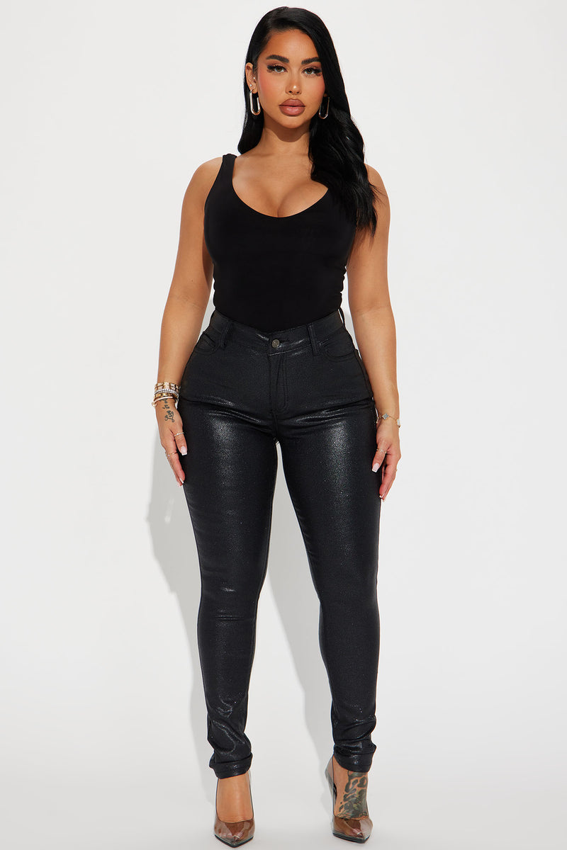 Double Dare Faux Leather Pants Black