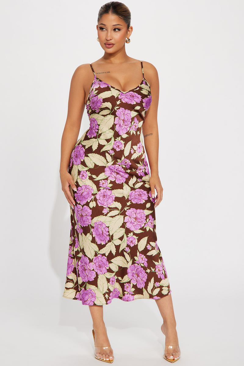 Lisa Satin Midi Dress