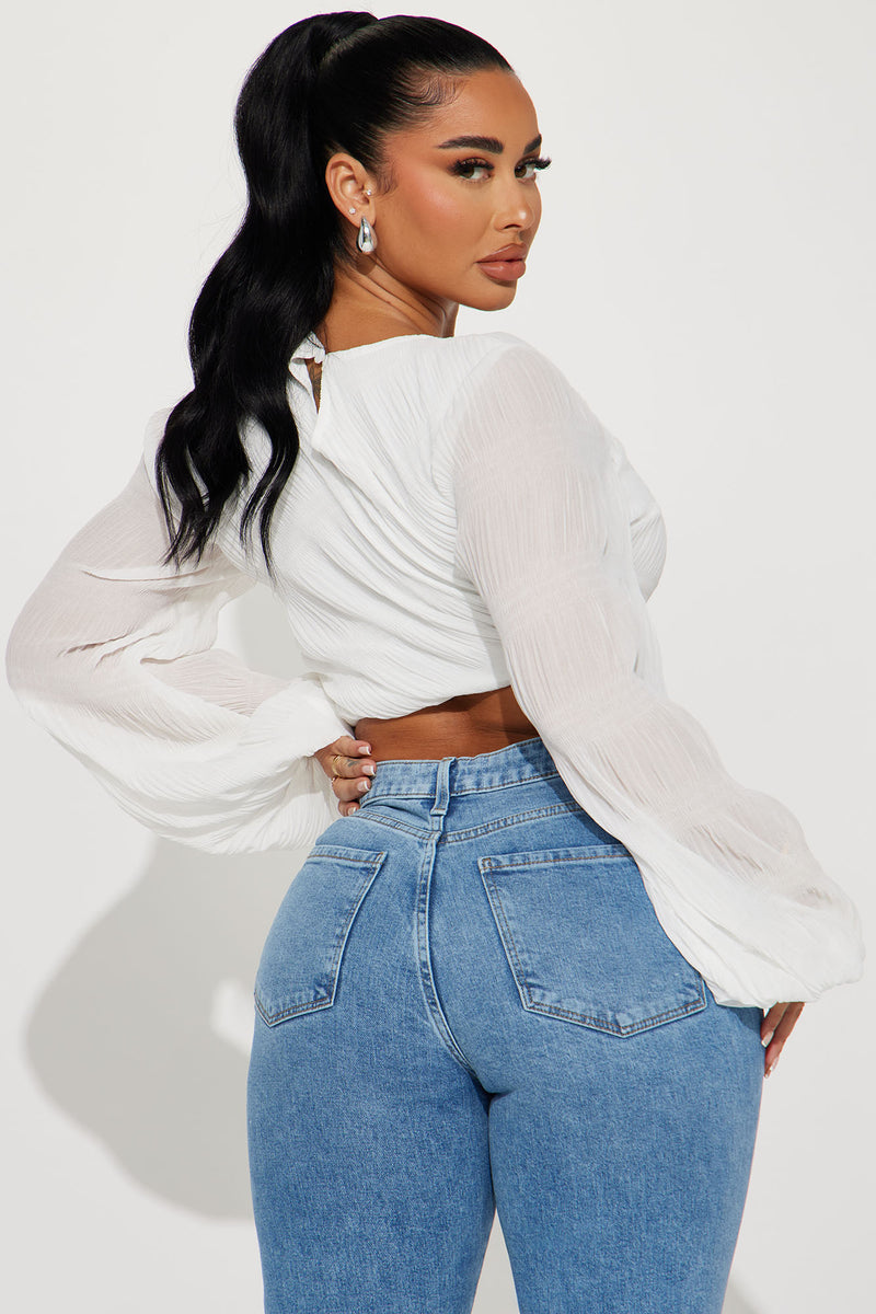 Nova flower Blouse - White