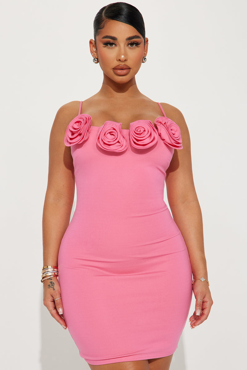 Fashion nova hot sale rose dress